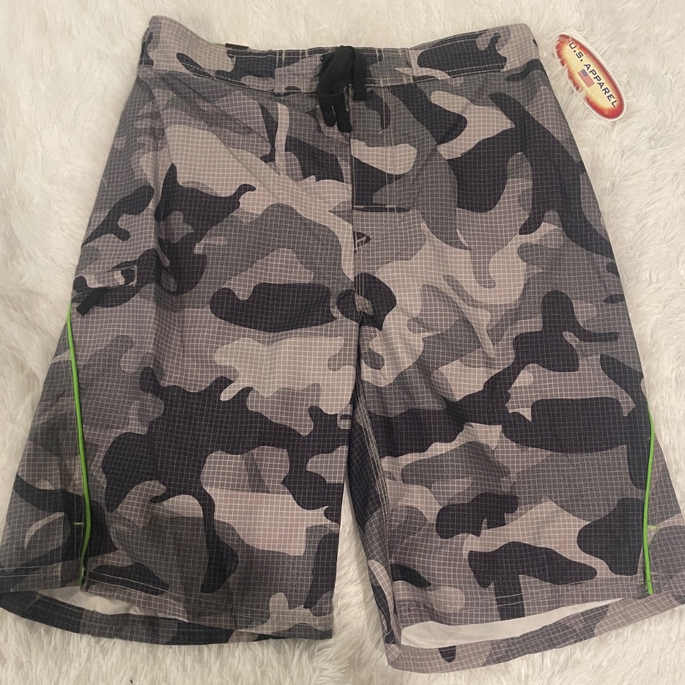 U.S. Apparel Mens Tie front Board shorts swim trunks swimsuit size M